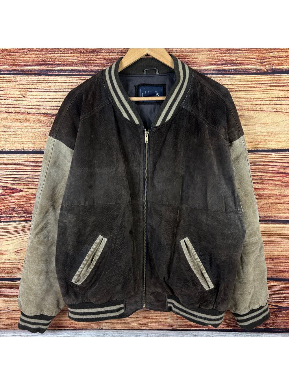 Vintage 1990s Basic Editions Suede Brown Leather Coat
